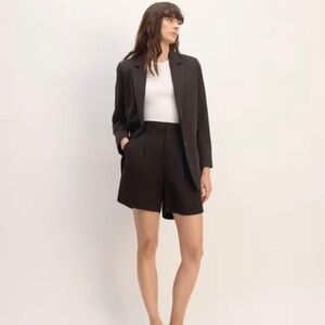 Everlane | Black Hi Rise Drape Trouser Shorts 100% Tencel